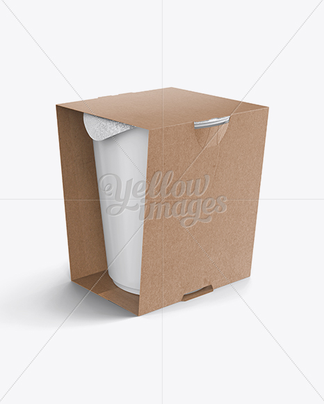 Download Soup Cup In Kraft Box Mockup Front 3 4 View High Angle Shot In Cup Bowl Mockups On Yellow Images Object Mockups