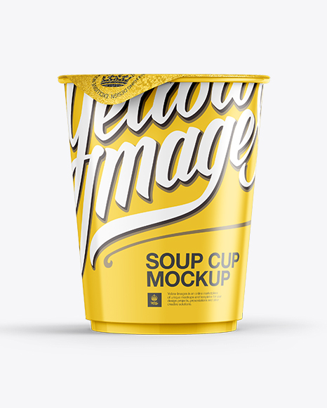 Download Soup Cup Mockup In Cup Bowl Mockups On Yellow Images Object Mockups PSD Mockup Templates