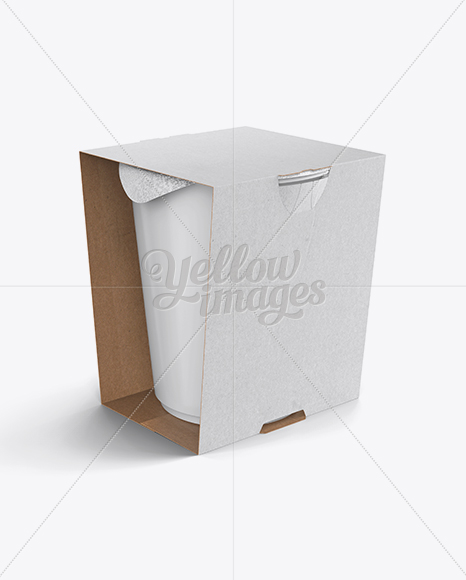 Download Soup Cup in Paperboard Box Mockup / Front 3/4 View (High ...