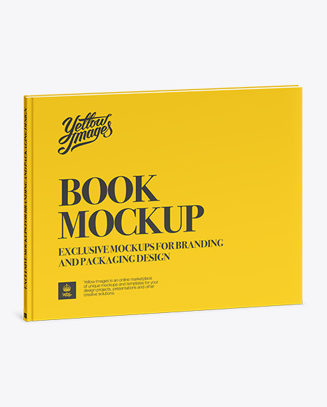 Landscape Book Mockup In Stationery Mockups On Yellow Images Object Mockups