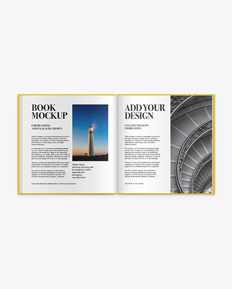 Download Hardback Book Mockup In Stationery Mockups On Yellow Images Object Mockups