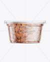 200g Plastic Cup W/ Almond Mockup on Yellow Images Object Mockups