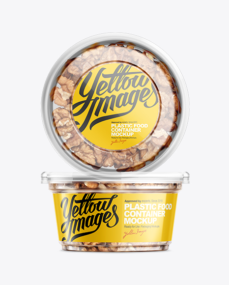 200g Plastic Cup W  Walnuts Mockup PSD #7