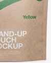 Kraft Stand Up Pouch W/ Zipper Mockup - Front View