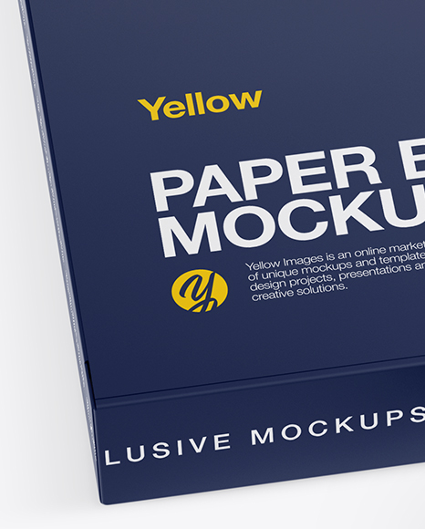 Matte Paper Box With Two Metallic Blocks Mockup PSD #1