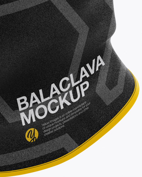 Balaclava Mockup - Half Side View (High-Angle Shot)