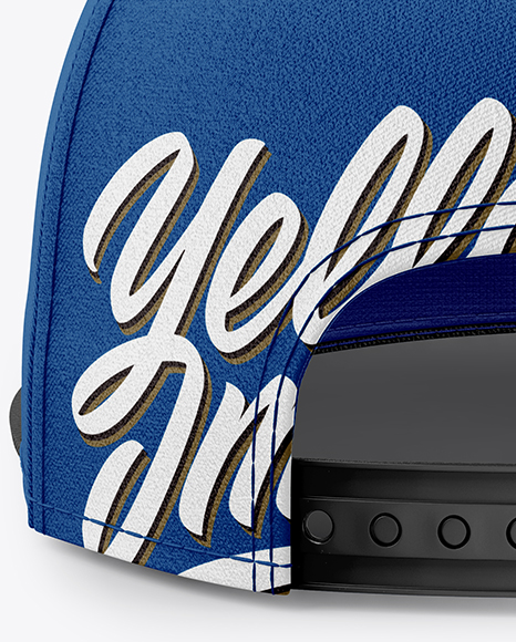 Download Snapback Cap Mockup Back View In Apparel Mockups On Yellow Images Object Mockups PSD Mockup Templates