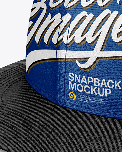 Snapback Cap Mockup Half Side View High Angle Shot In Apparel Mockups On Yellow Images Object Mockups