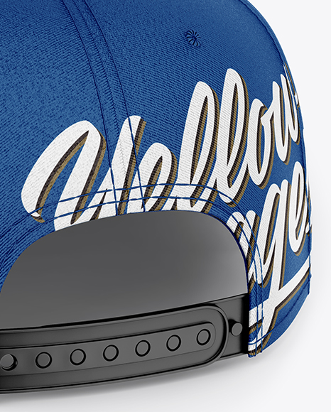 Snapback Cap Mockup   Back Half Side View PSD #3