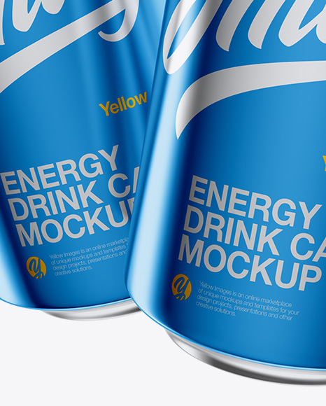 Two Metallic 330ml Aluminium Cans Mockup - Free Download Images High