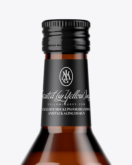Amber Glass Bottle Mockup PSD #2