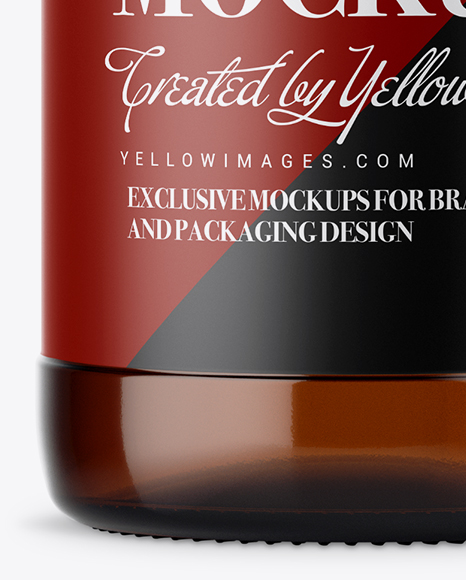 Amber Glass Bottle Mockup PSD #1