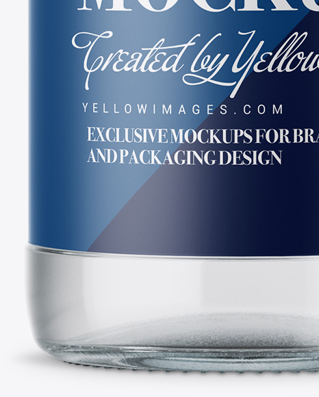 Clear Glass Vodka Bottle Mockup PSD #1