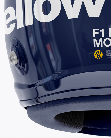 F1 Helmet Mockup - Back View in Object Mockups on Yellow Images Object Mockups