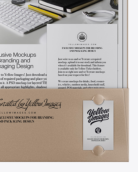 Download Kraft Folder W Kraft Papers And String Closure Mockup In Stationery Mockups On Yellow Images Object Mockups Yellowimages Mockups