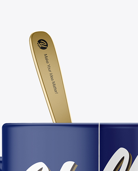 Matte Mug With Tea Bag   Spoon Mockup PSD #6