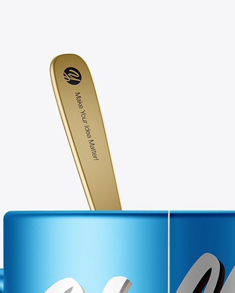 Metallic Mug With Tea Bag   Spoon Mockup PSD #6