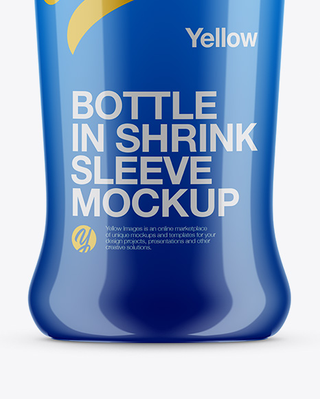 Download Plastic Bottle In Glossy Shrink Sleeve Mockup In Bottle Mockups On Yellow Images Object Mockups