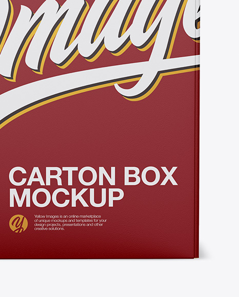 Download Matte Carton Box Mockup Front View In Box Mockups On Yellow Images Object Mockups PSD Mockup Templates