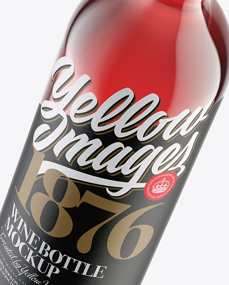 Clear Glass Pink Wine Bottle Mockup PSD #6