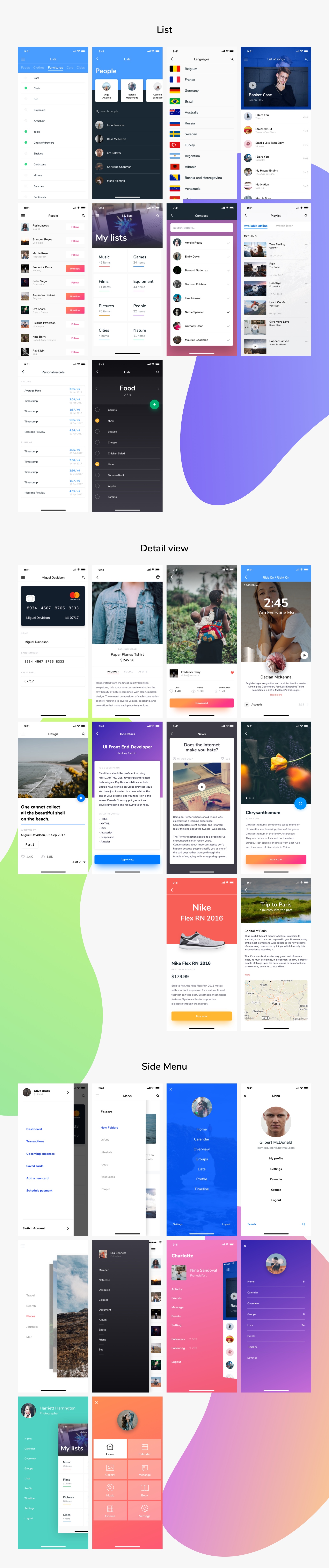 Charlotte iOS UI Kit on Yellow Images Creative Store