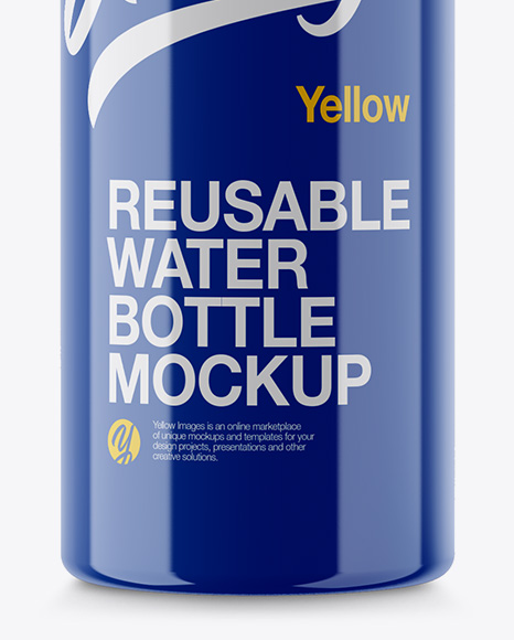 Glossy Plastic Reusable Water Bottle Mockup PSD #1