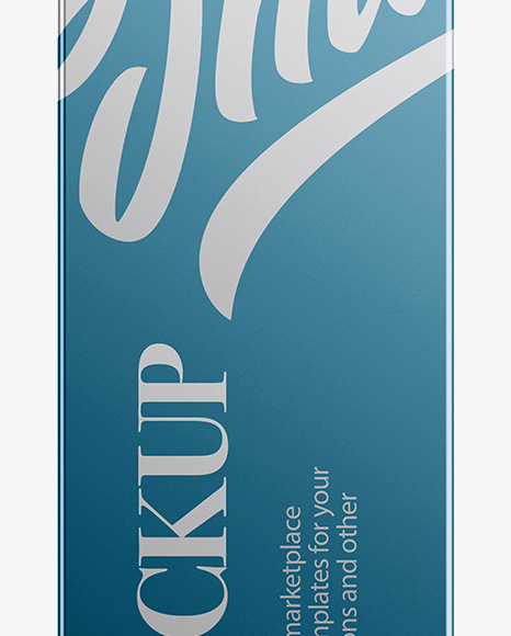 Metallic Box Mockup   Front View PSD #2