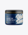 Matte Cosmetic Jar Mockup - Front View in Jar Mockups on Yellow Images