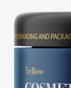 Matte Cosmetic Jar Mockup - Front View in Jar Mockups on Yellow Images