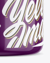 Glossy Cosmetic Jar Mockup - Front View in Jar Mockups on Yellow Images