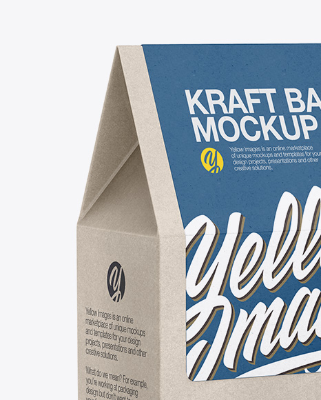 Download Kraft Paper Box W Almonds Half Side View In Box Mockups On Yellow Images Object Mockups PSD Mockup Templates