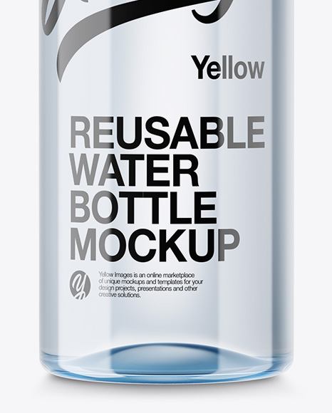 PET Plastic Reusable Water Bottle Mockup PSD #1