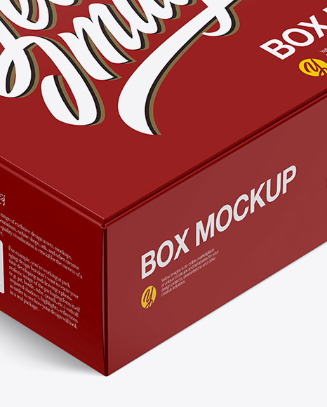 Matte Paper Box W  Label Mockup   Half Side View (High Angle Shot) PSD #1
