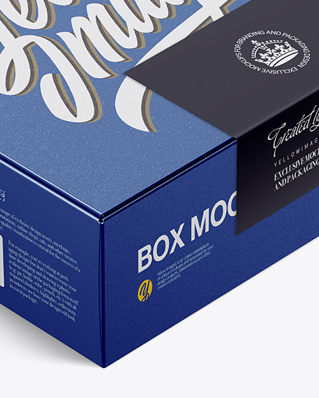 Textured Paper Box W  Label Mockup   Halfside View (High Angle) PSD #2