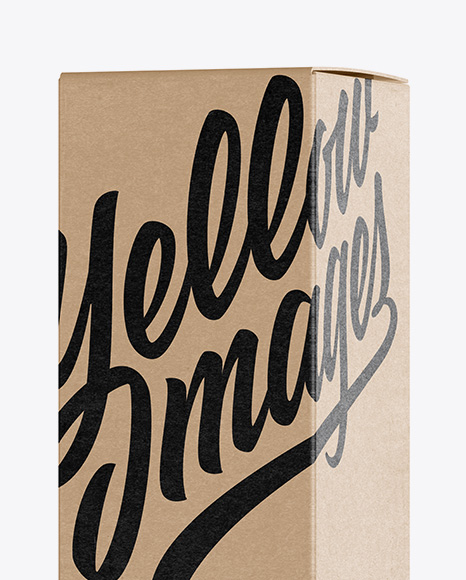 Kraft Paper Box Mockup - Halfside View