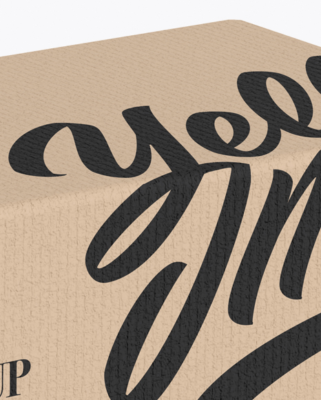 Matte Kraft Paper Box Mockup   Half Side View PSD #1