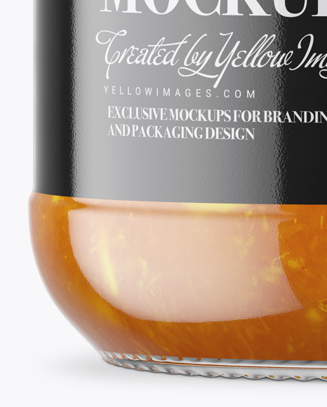 Clear Glass Jar with Orange Jam Mockup PSD #7