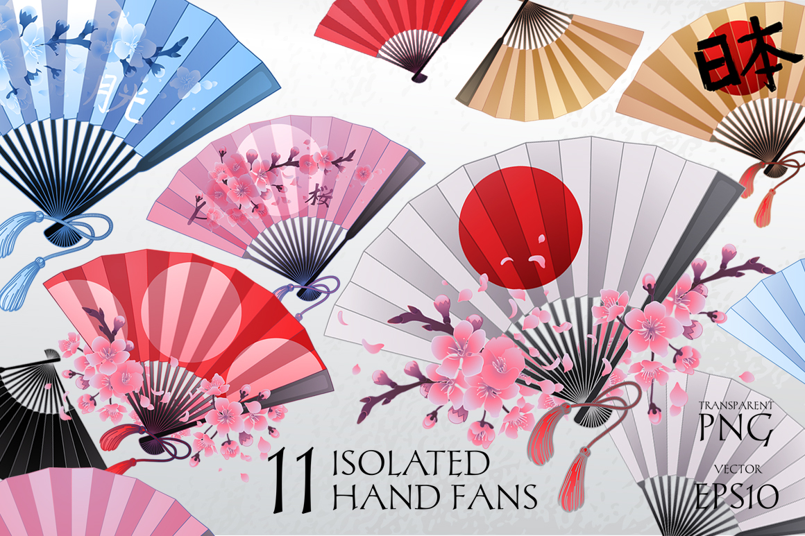 Asian girls and hand fans on Yellow Images Creative Store - 23196, image size:1160x773