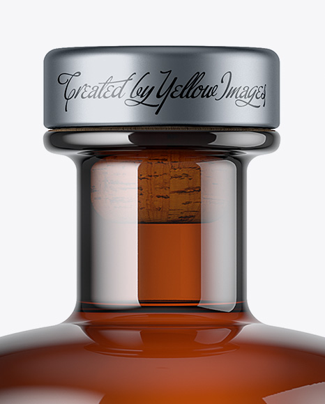 Amber Glass Bottle Mockup PSD #1