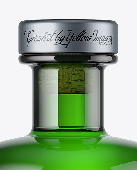 Green Glass Bottle Mockup PSD #4