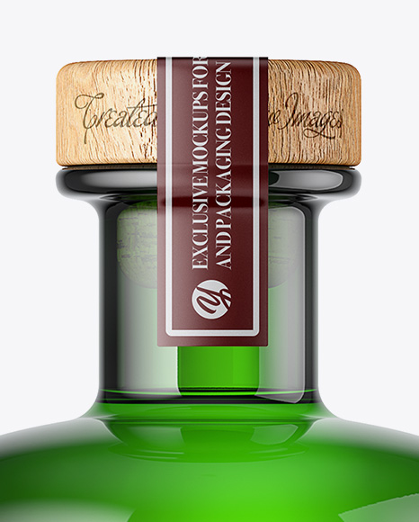 Green Glass Bottle Mockup PSD #5