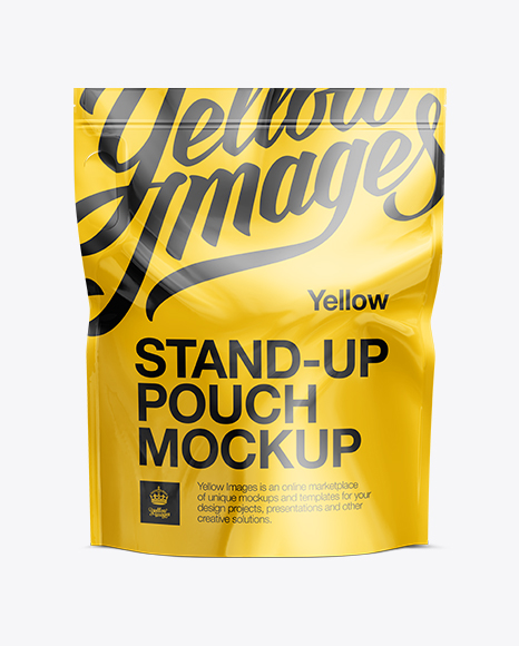 6 5kg Plastic Stand Up Pouch W Zipper Mockup In Pouch Mockups On Yellow Images Object Mockups