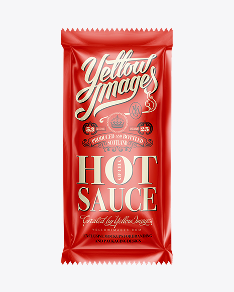 Download Plastic Sauce Bag Mockup In Flow Pack Mockups On Yellow Images Object Mockups