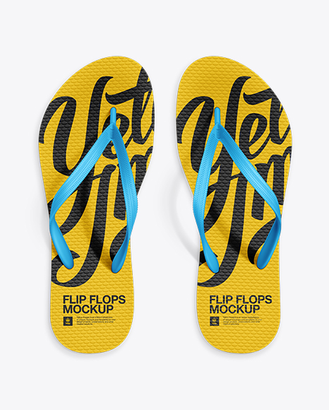 Download Flip Flops Mockup in Apparel Mockups on Yellow Images ...