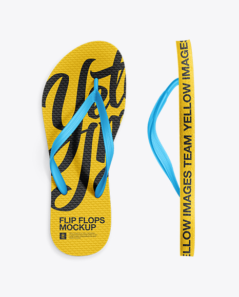 Flip Flops Mockup In Apparel Mockups On Yellow Images Object Mockups