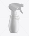 350ml White Plastic Trigger Bottle w/ Shrink Sleeve Label Mockup on