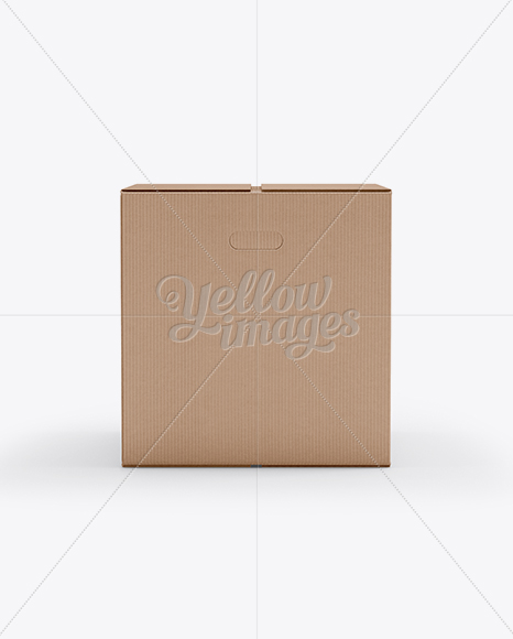 Download Corrugated Box Mockup Front View In Box Mockups On Yellow Images Object Mockups PSD Mockup Templates