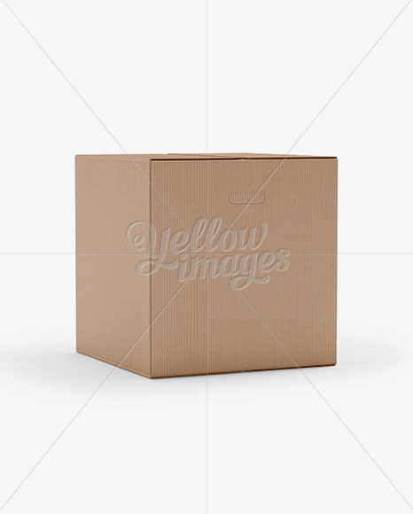 Download Corrugated Box Mockup 70 Angle Front View In Box Mockups On Yellow Images Object Mockups