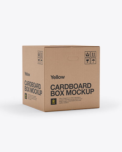 Download Corrugated Box Mockup 25 Angle Front View In Box Mockups On Yellow Images Object Mockups Yellowimages Mockups