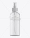 100ml Clear Plastic Boston Bottle Mockup on Yellow Images Object Mockups